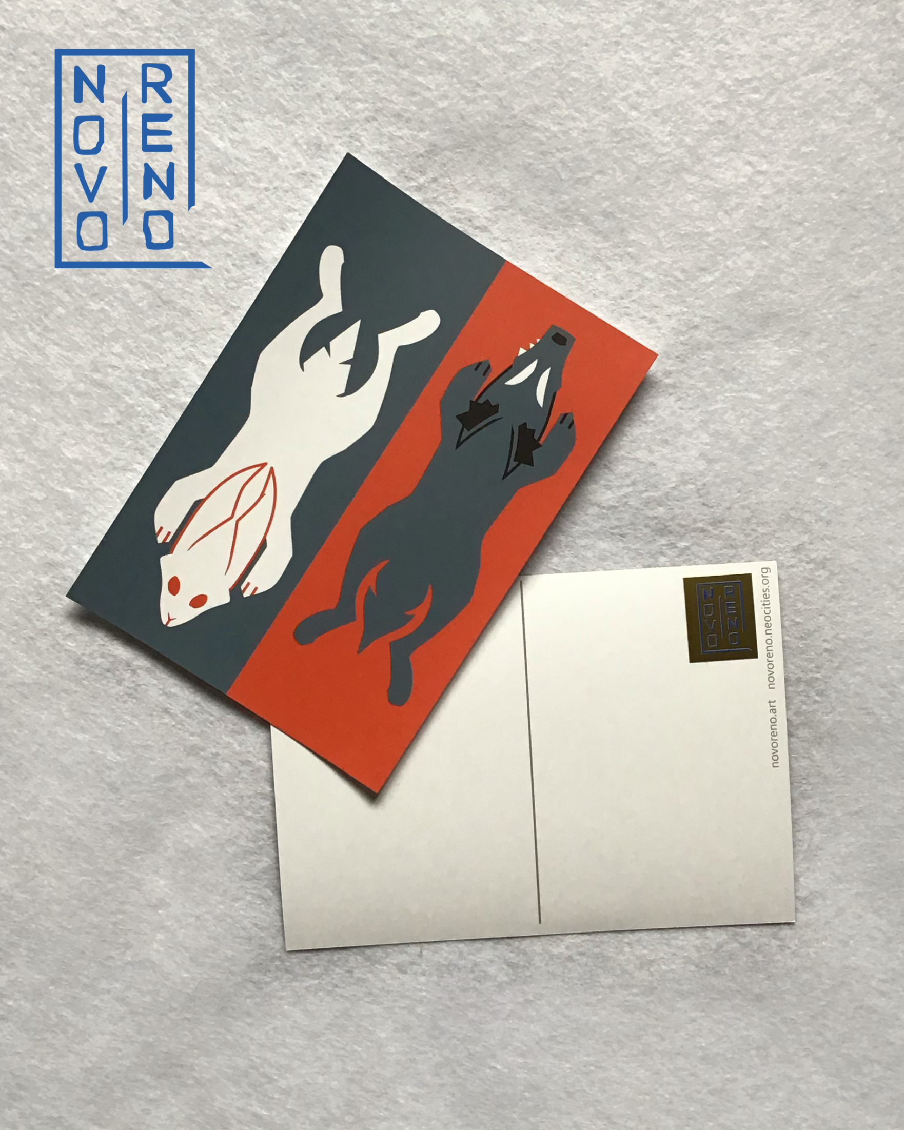 TAPESTRY SERIES: Wolf and Bunny A6 Postcard