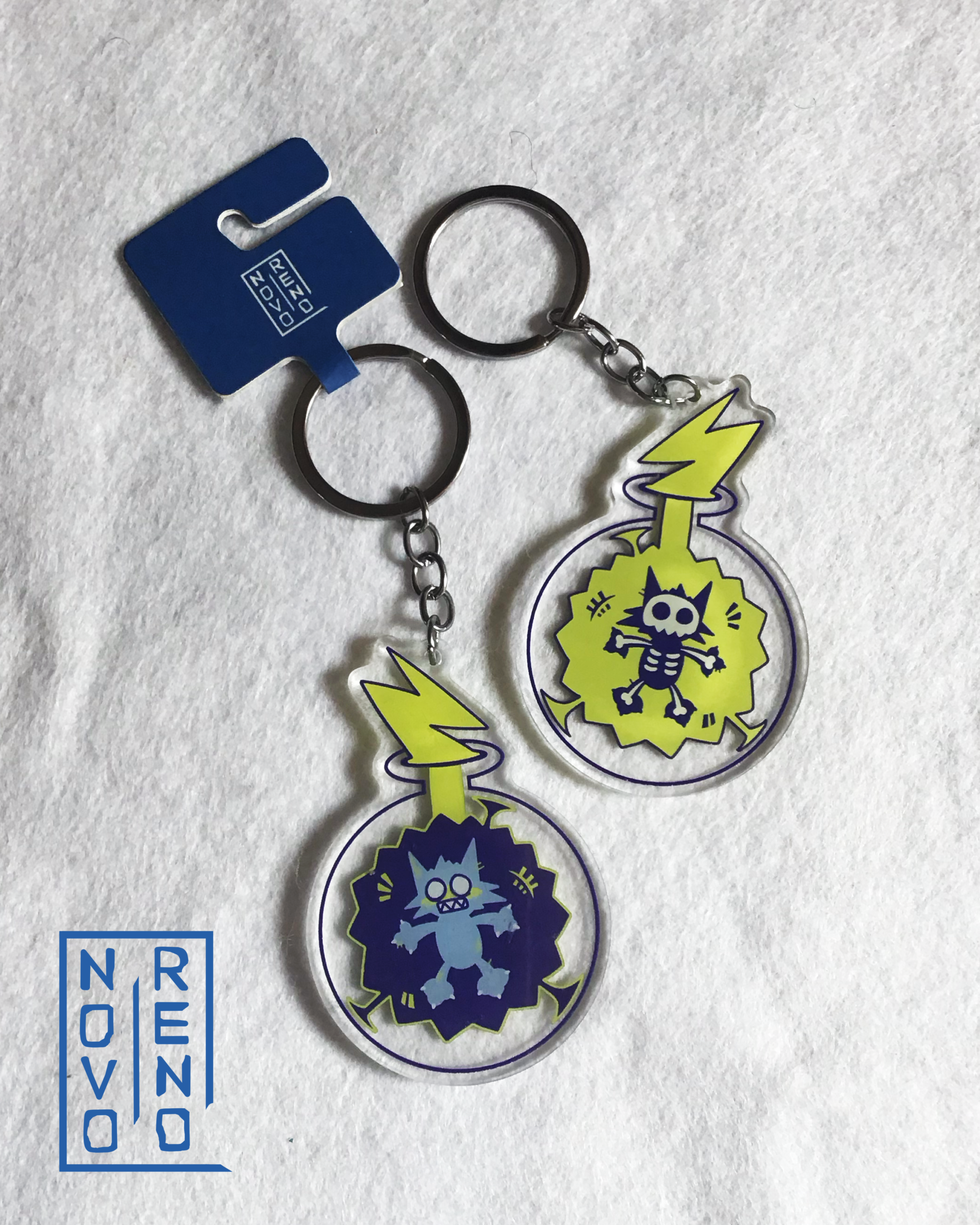 LIGHTNING IN A BOTTLE - Double Sided Acrylic Cat Keychain