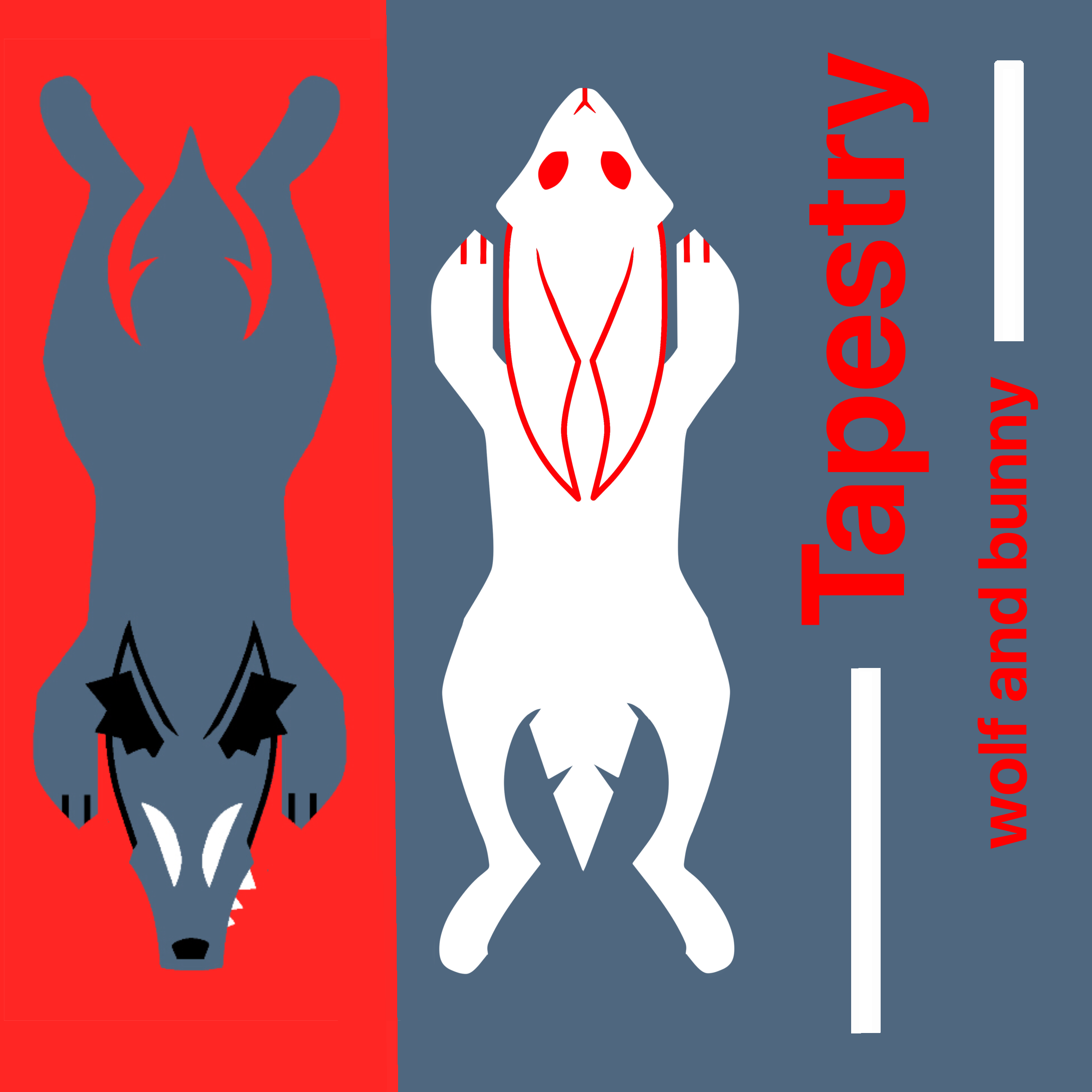 TAPESTRY SERIES: Wolf and Bunny A6 Postcard