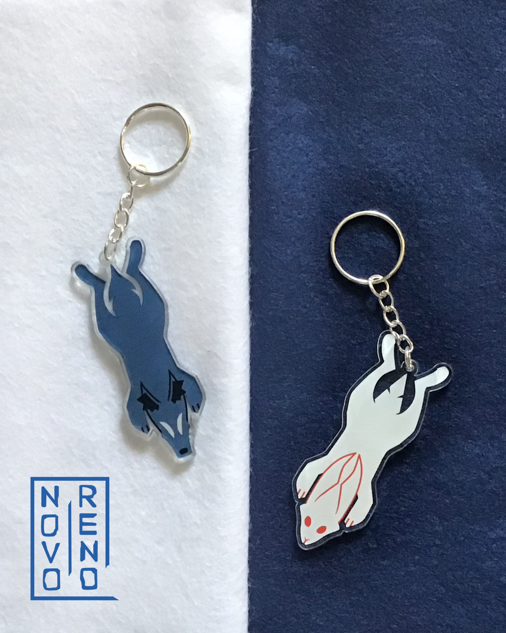 TAPESTRIES SERIES: Wolf and Bunny Keychain